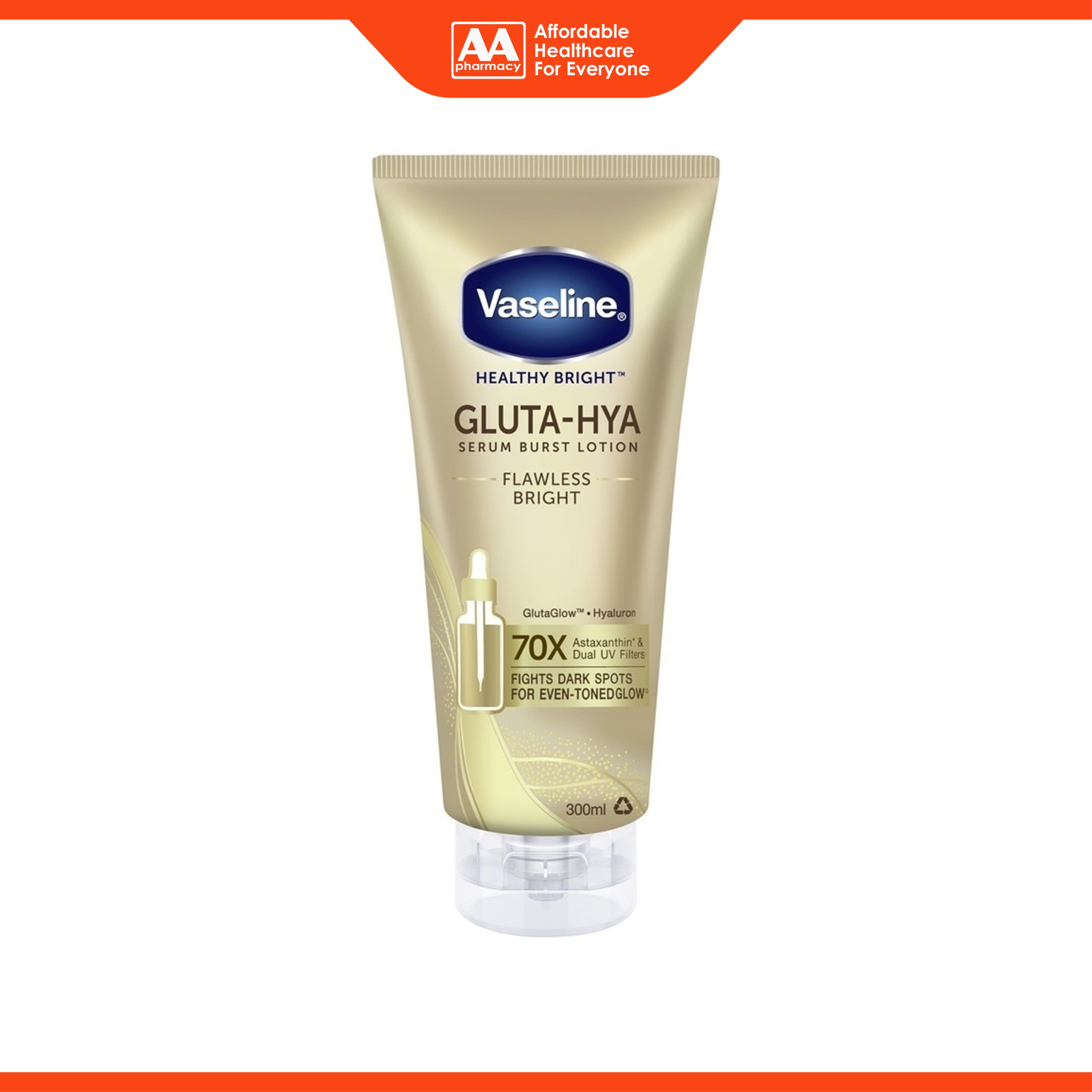 Vaseline Healthy Bright Gluta-Hya Serum Burst Lotion - Flawless Bright (300ml)