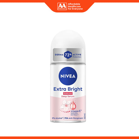 Nivea Female Extra Bright (Sakura) Deep Serum Anti-Perspirant Roll On 50mL