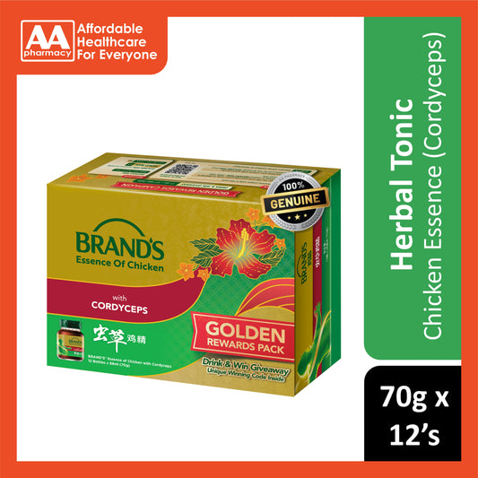 Brand's Essence Of Chicken with Cordyceps 70gx12's [Golden Rewards Pack]