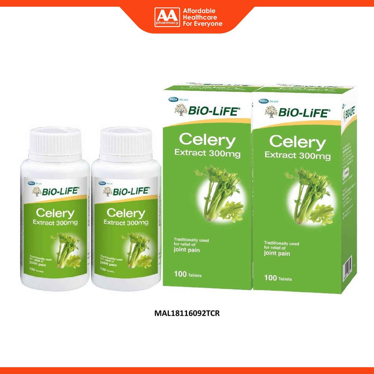 BiO-LiFE Celery Extract 300mg Tablet (2 x 100's)