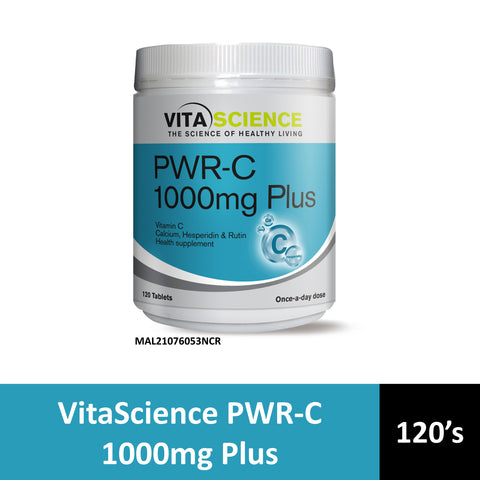 VitaScience PWR-C 1000mg Plus Tablet 120's (Acid-Free Vitamin C)