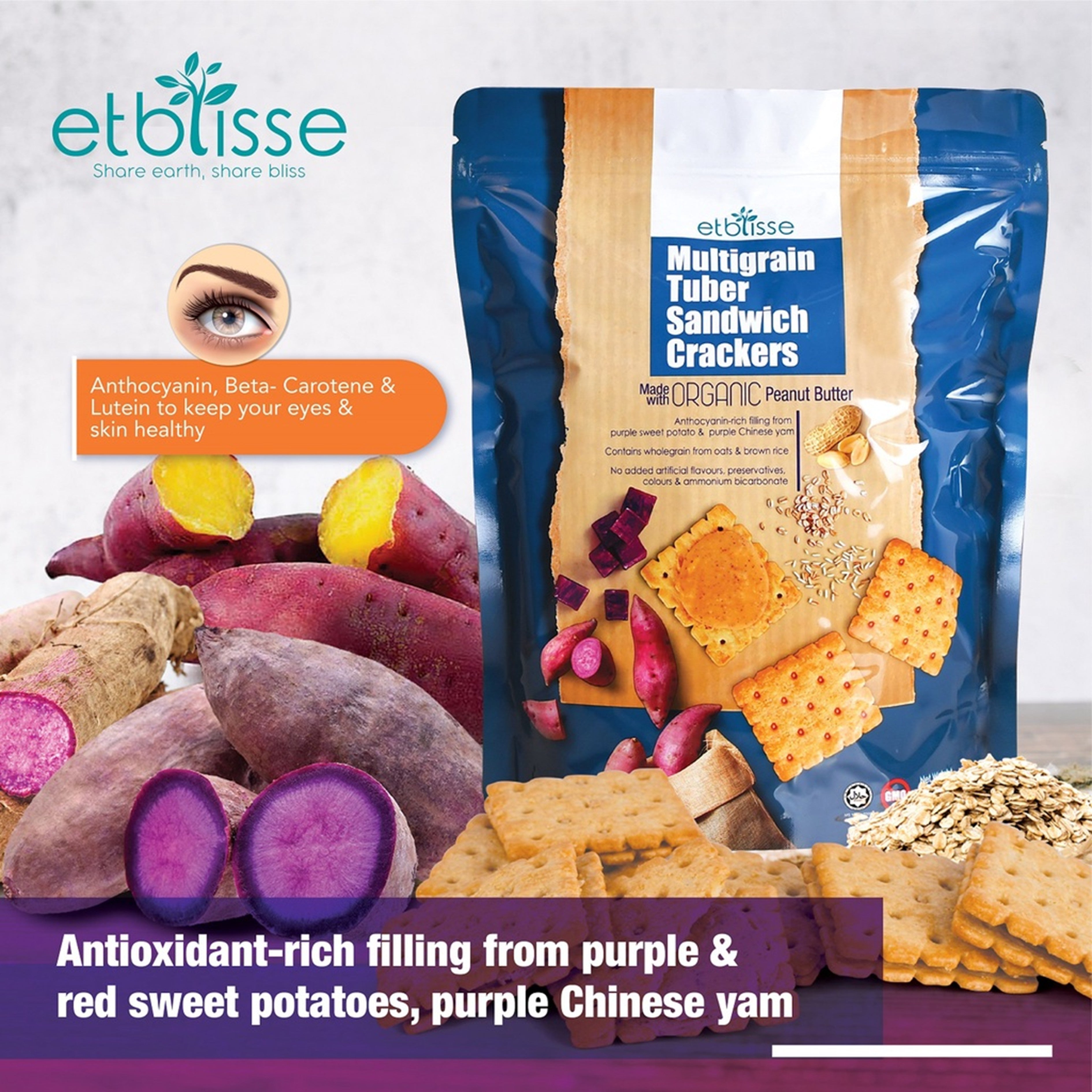 Etblisse Multigrain Tuber Sandwich Crackers 19gx16's