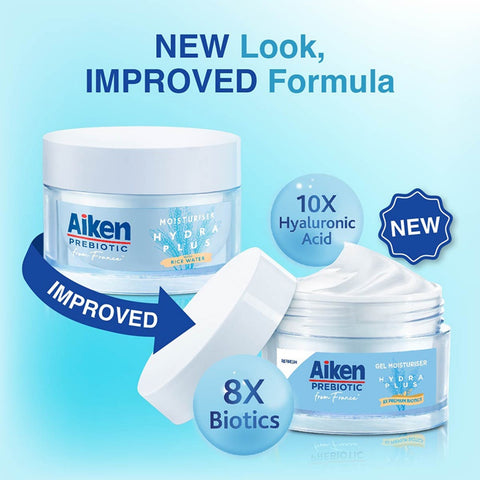 Aiken Prebiotic Hydra Plus Gel Moisturiser with Rice Water and 8x Premium Biotics 40g