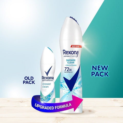 Rexona Motion Activated Antiperspirant Spray (Shower Clean + Brightening) 135mL