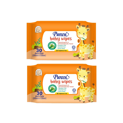 Pureen Baby Wipes (Fragrance-Free) 2x30's [Value Pack]