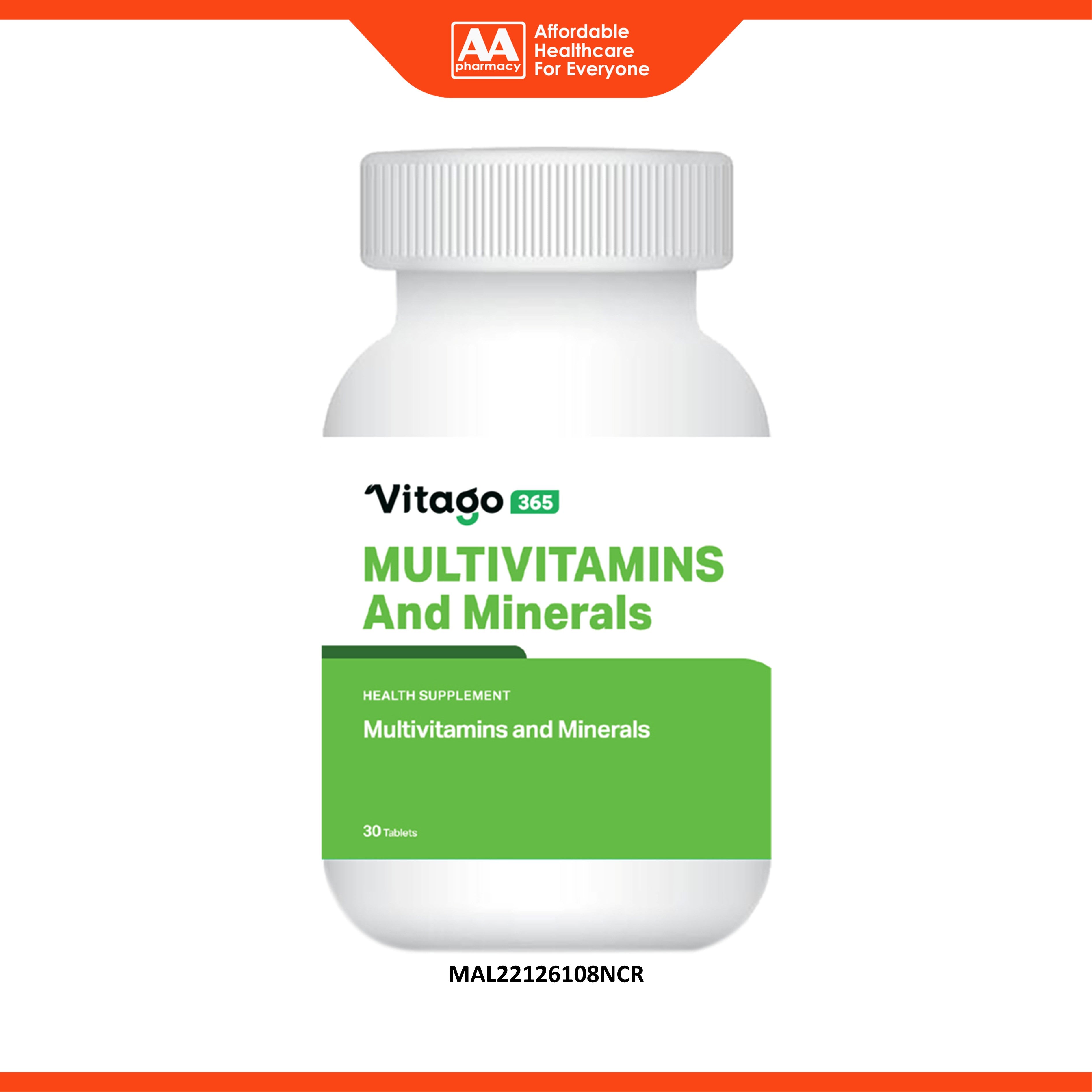 Vitago365 Multivitamins and Minerals Tablet 30's