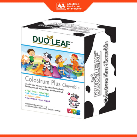 Duoleaf Kids Colostrum Plus Chewable Tablet 2x60's (Strawberry Flavour)