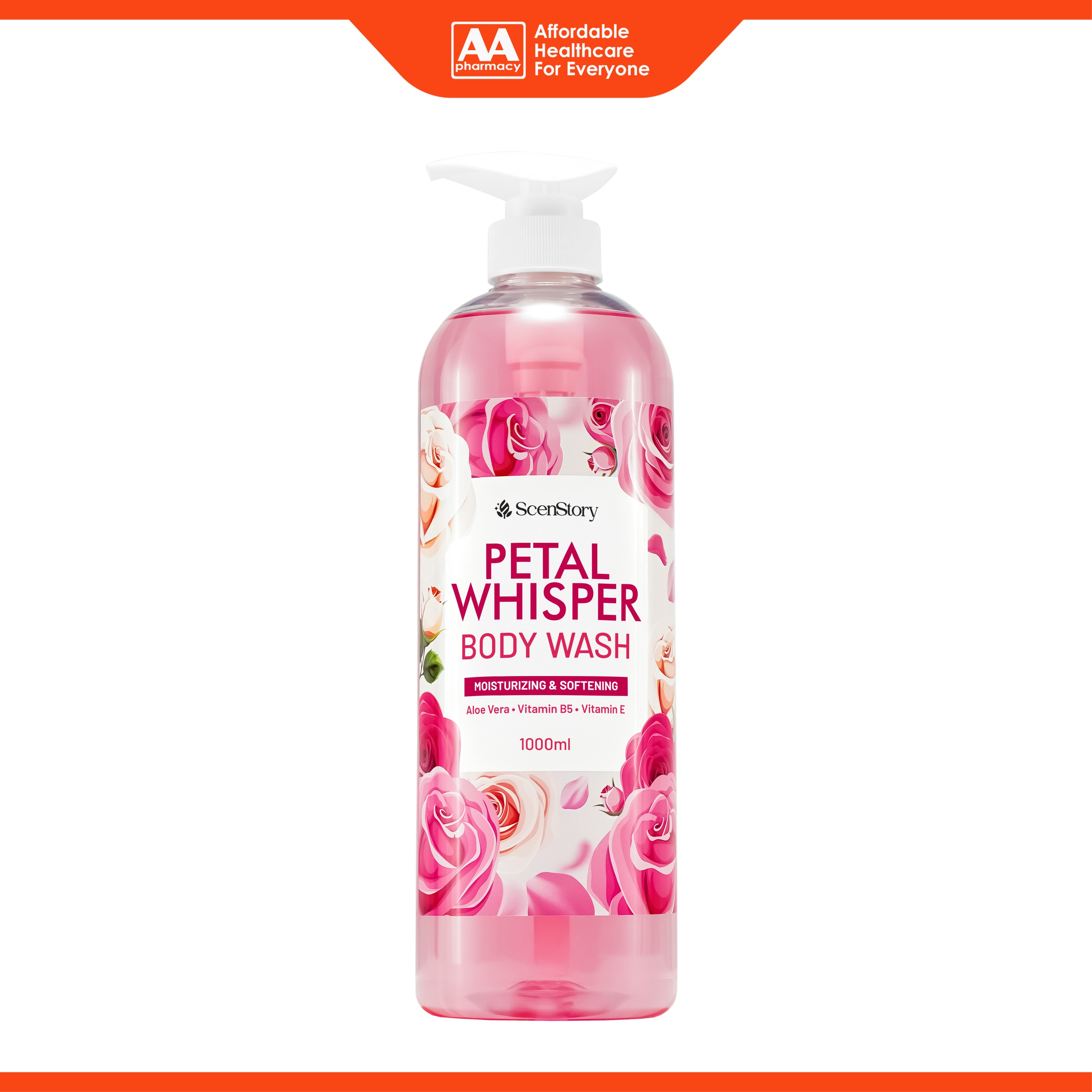 ScenStory Petal Whisper Body Wash 1000mL (Moisturizing and Softening)