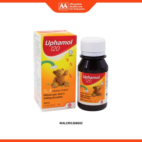 Uphamol 120mg Infant Syrup 60mL (Orange Flavour)