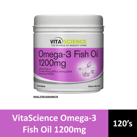 VitaScience Omega-3 Fish Oil 1200mg Softgel 120's