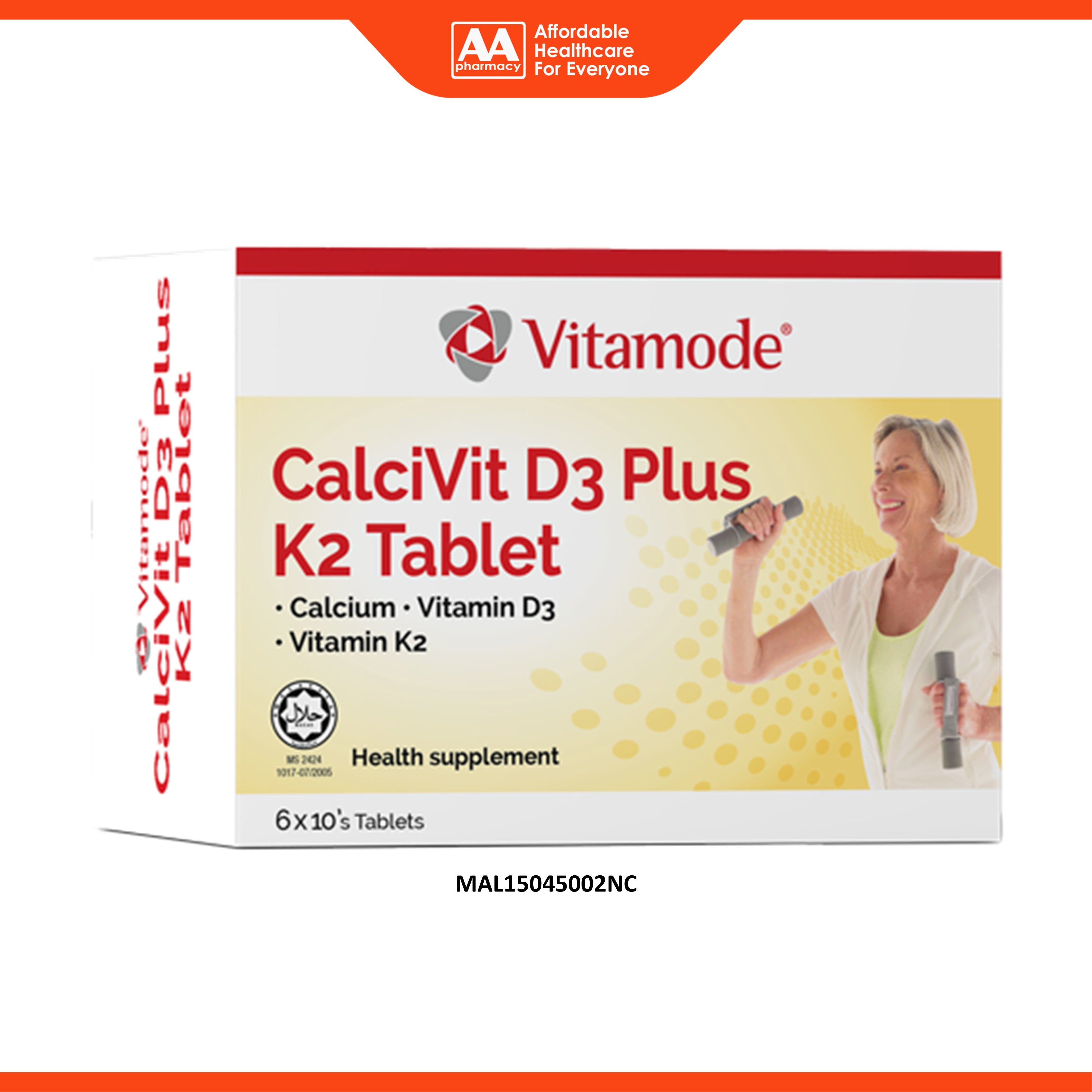 Vitamode CalciVit D3 Plus K2 Tablet 6x10's