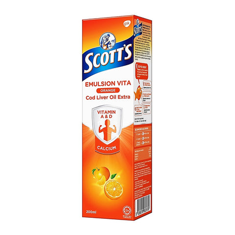 Scott's Cod Liver Oil Extra Emulsion Vita (Orange Flavour) 200mL