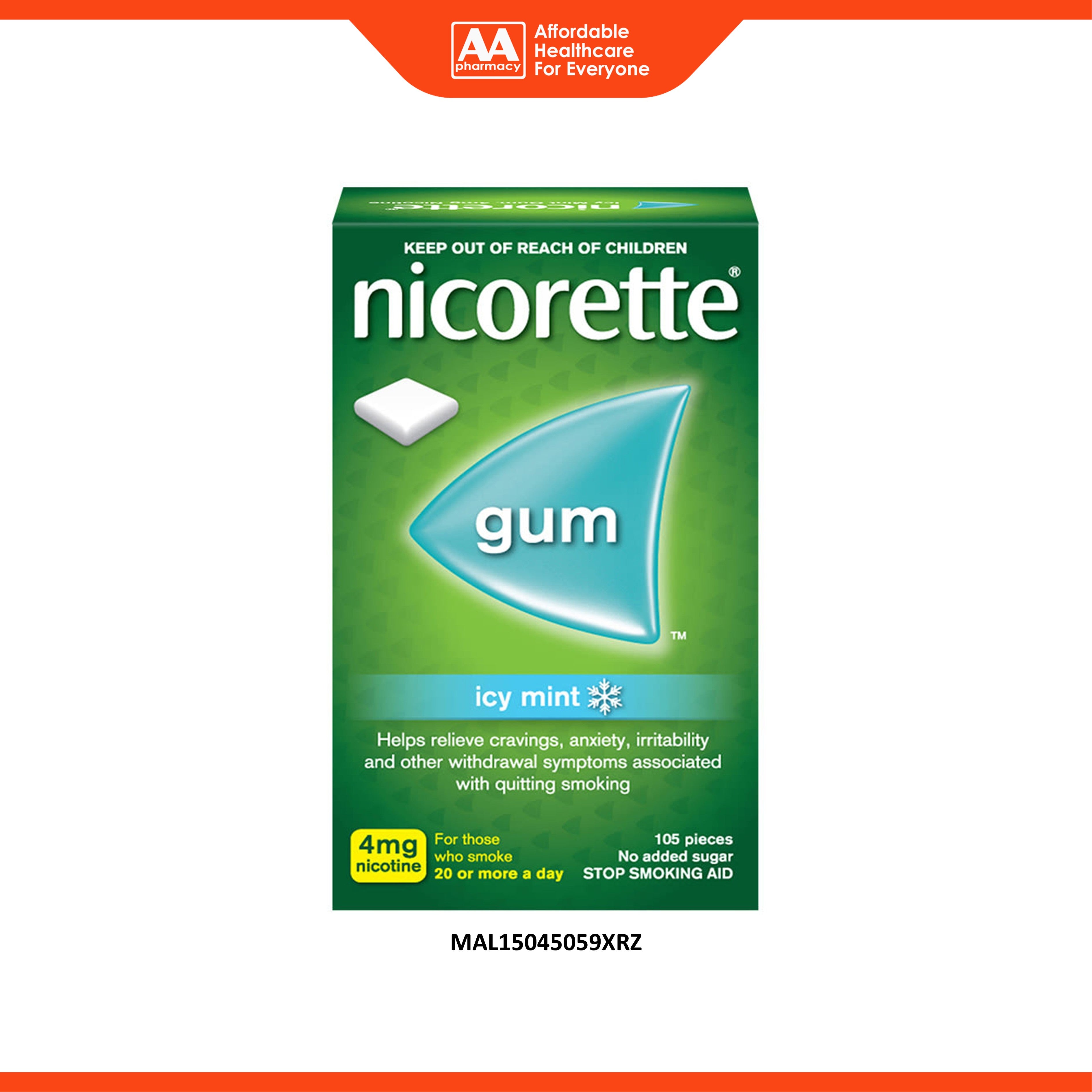 Nicorette Icy Mint Gum - 4mg Nicotine (105's)