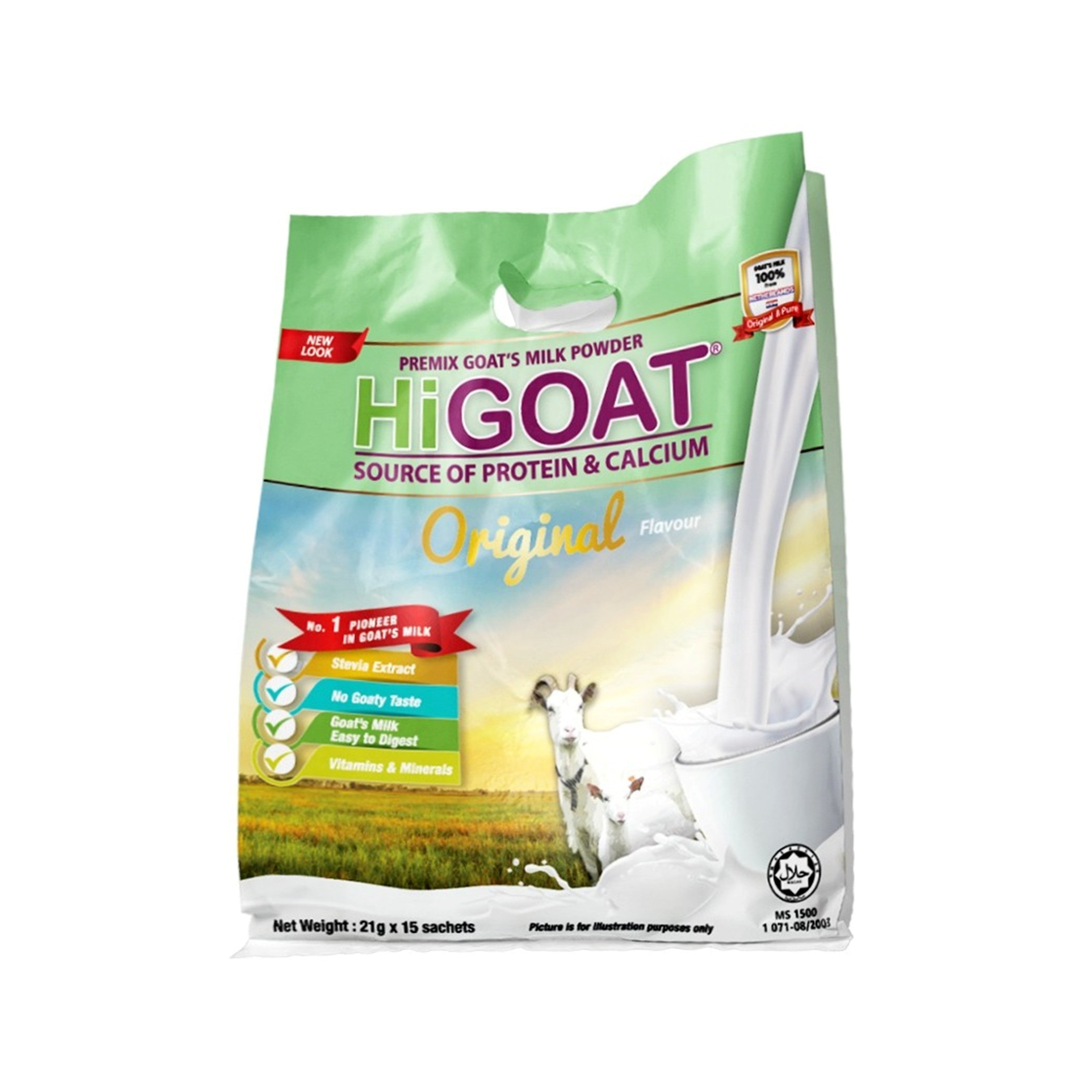 HiGOAT Premix Goat's Milk Powder Sachet 21gx15's (Original Flavour)