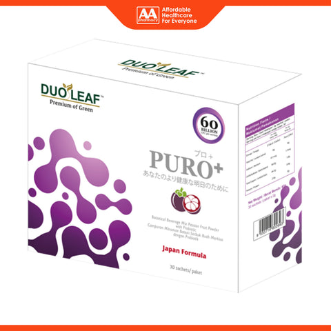 Duoleaf PURO+ (Botanical Beverage Mix Passion Fruit Powder with 60 Billion CFU Probiotic) Sachet 30's