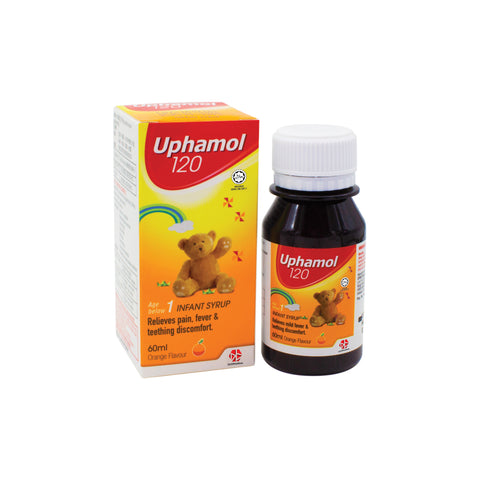 Uphamol 120mg Infant Syrup 60mL (Orange Flavour)