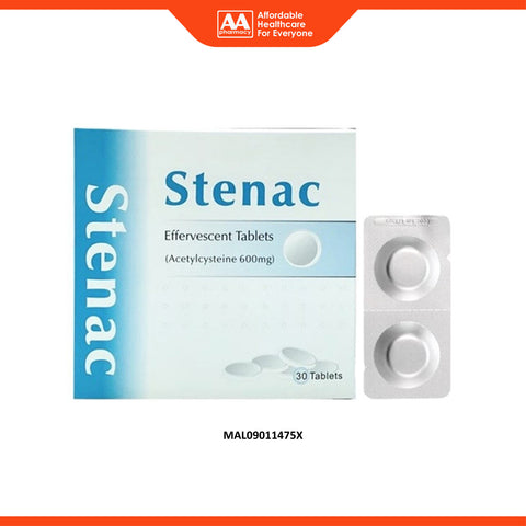 Stenac (Acetylcysteine 600mg) Effervescent Tablet 15x2's