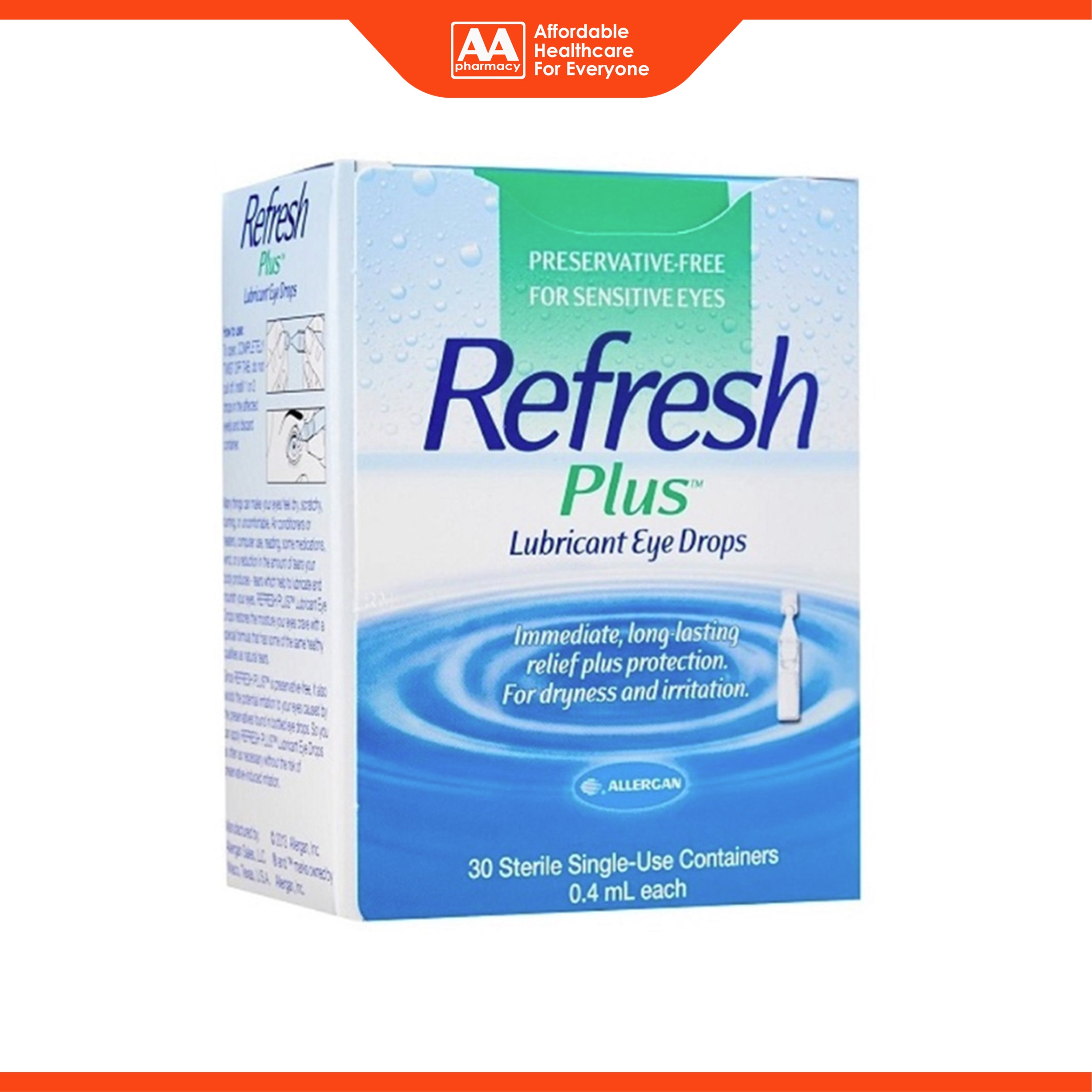 Refresh Plus Lubricating Eye Drops 0.4mLx30's (Preservative-Free)