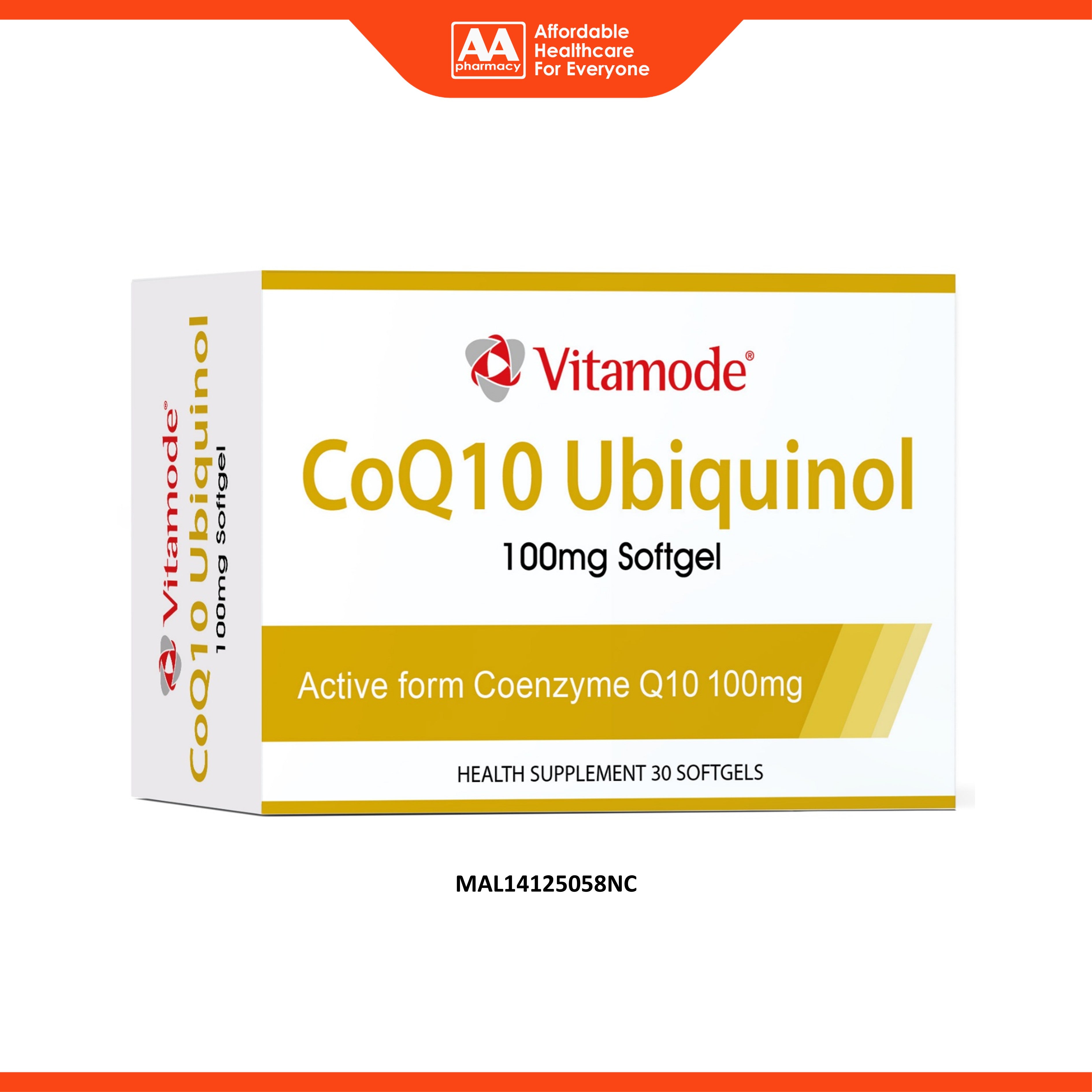 Vitamode CoQ10 Ubiquinol 100mg Softgel 3x10's