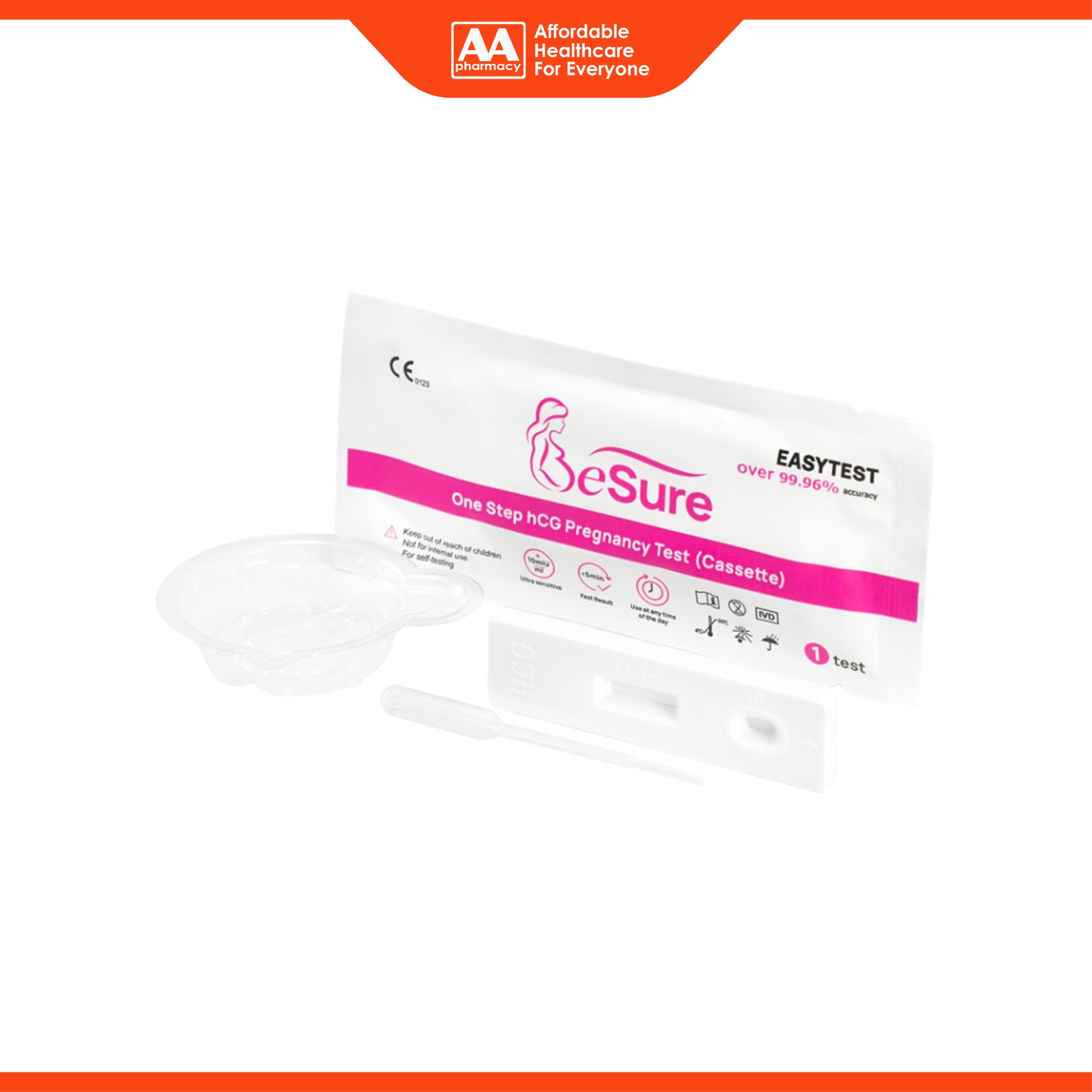 BeSure One Step hCG Pregnancy Test - Cassette (1's)