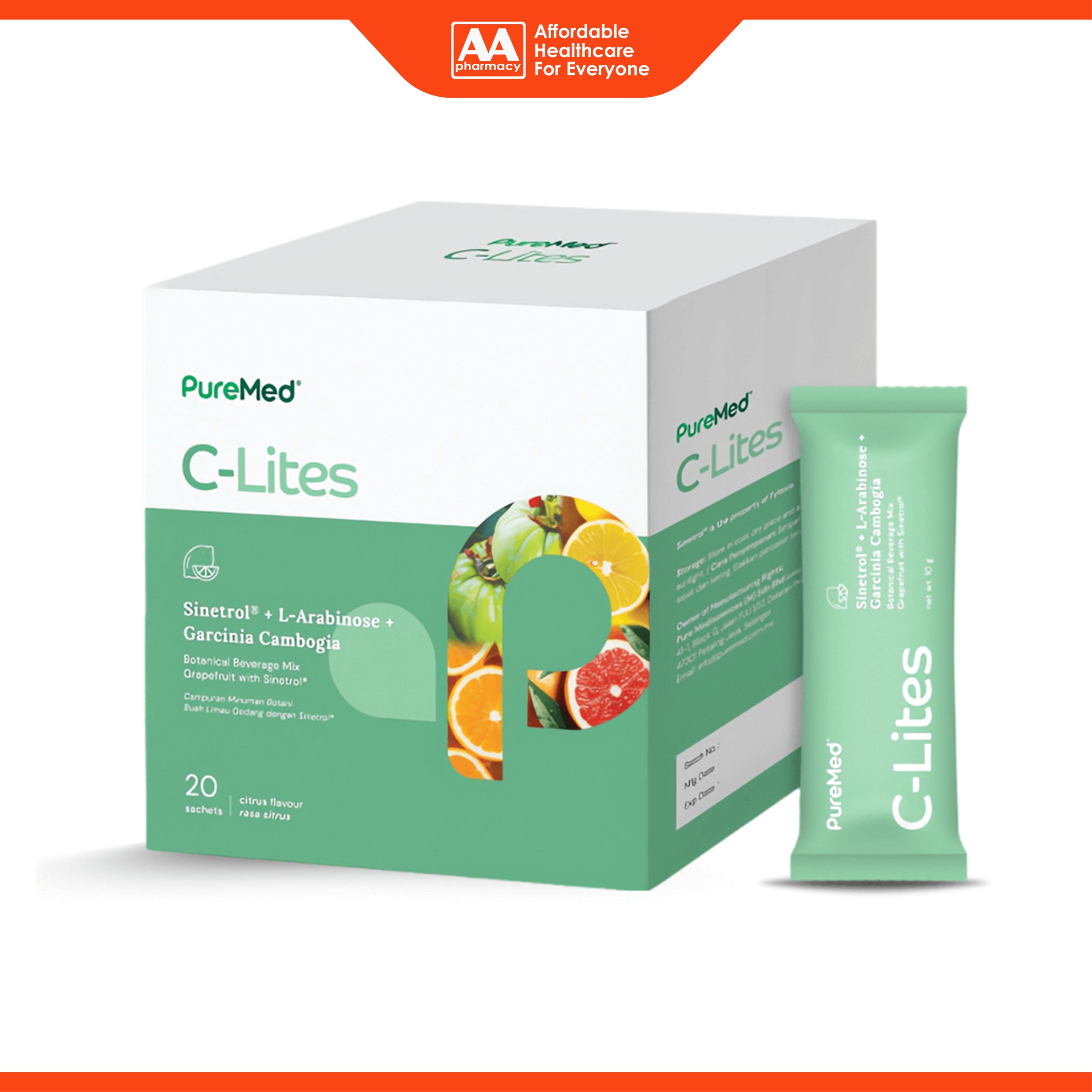 PureMed C-Lites Sachet 20's (Citrus Flavour)