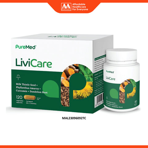 PureMed LiviCare 450mg Vegecapsule 2x60's
