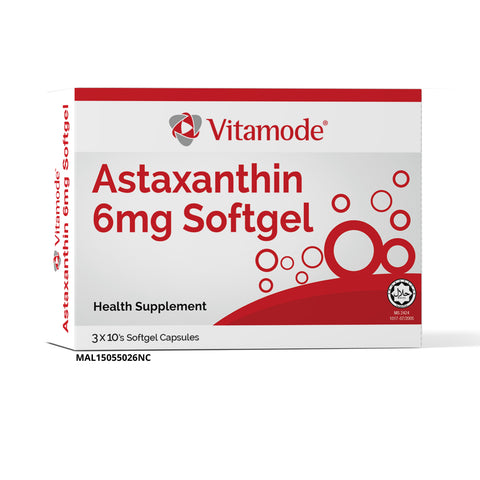 Vitamode Astaxanthin 6mg Softgel 3x10's