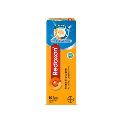 Redoxon Triple Action (Vitamins C, D and Zinc) Effervescent Tablet 10’s (Orange Flavour)