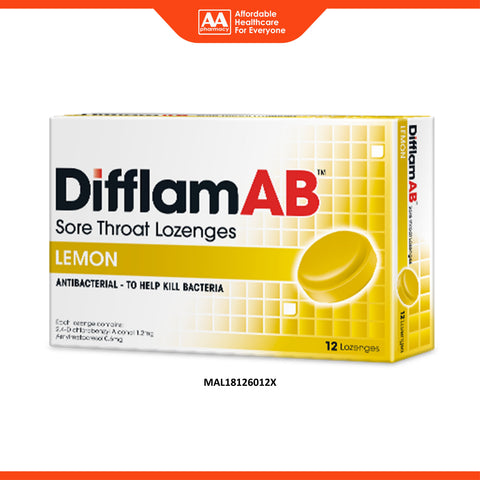 Difflam AB Sore Throat Lozenges 12's (Lemon)