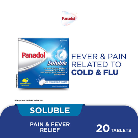 Panadol Soluble 500mg Effervescent Tablet 5x4's (Lemon Flavour)