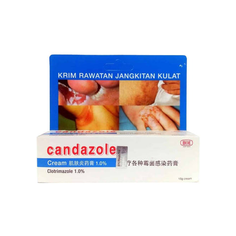 Candazole (Clotrimazole 1.0% w/w) Cream 15g - Broad-Spectrum Anti-Fungal