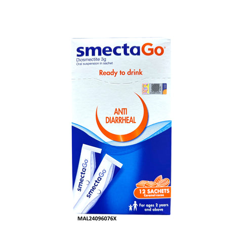 Smecta Go Anti-Diarrheal Caramel Cocoa Sticks Sachet 3gx12's
