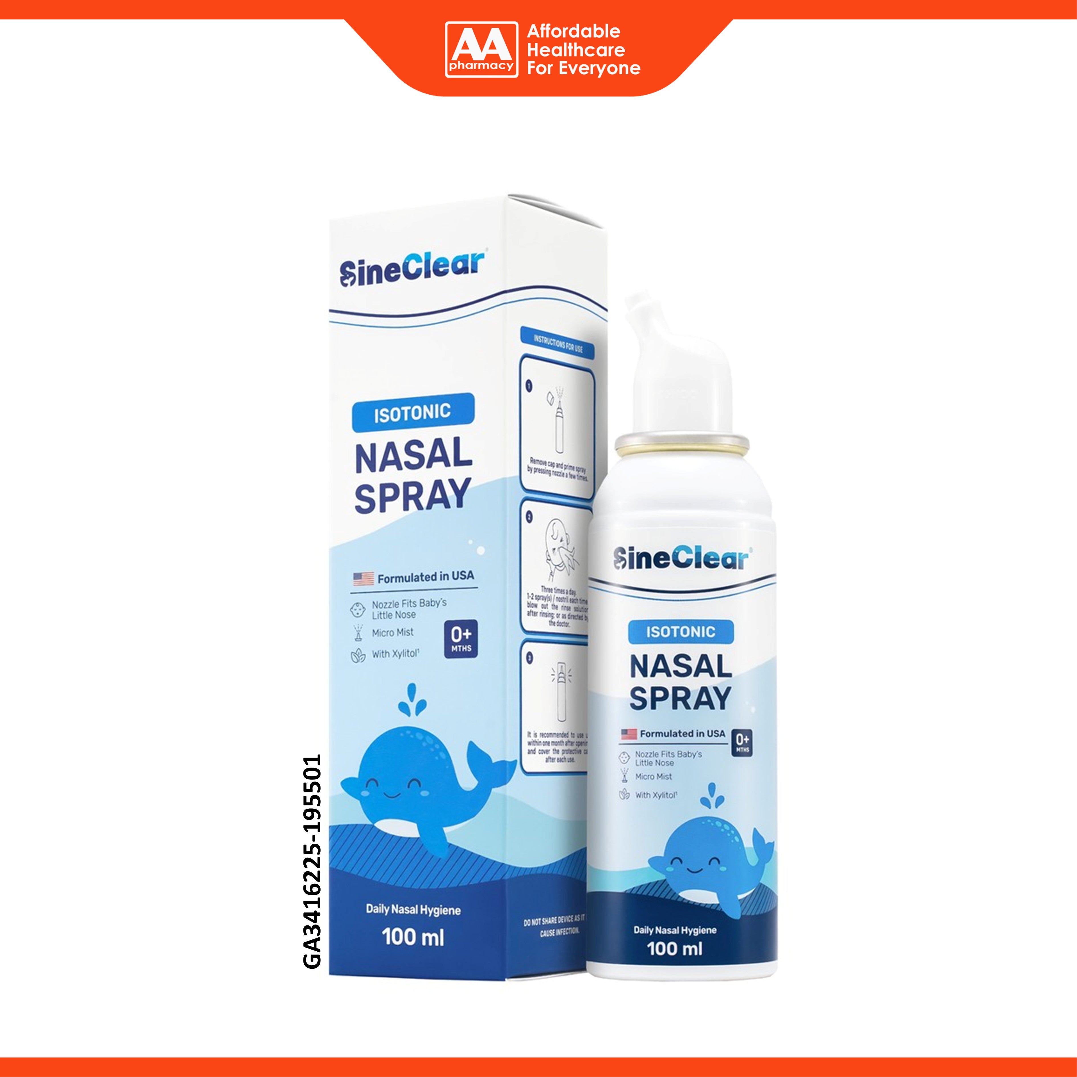 SineClear Isotonic Nasal Spray 100mL (For Babies 0+ Months)