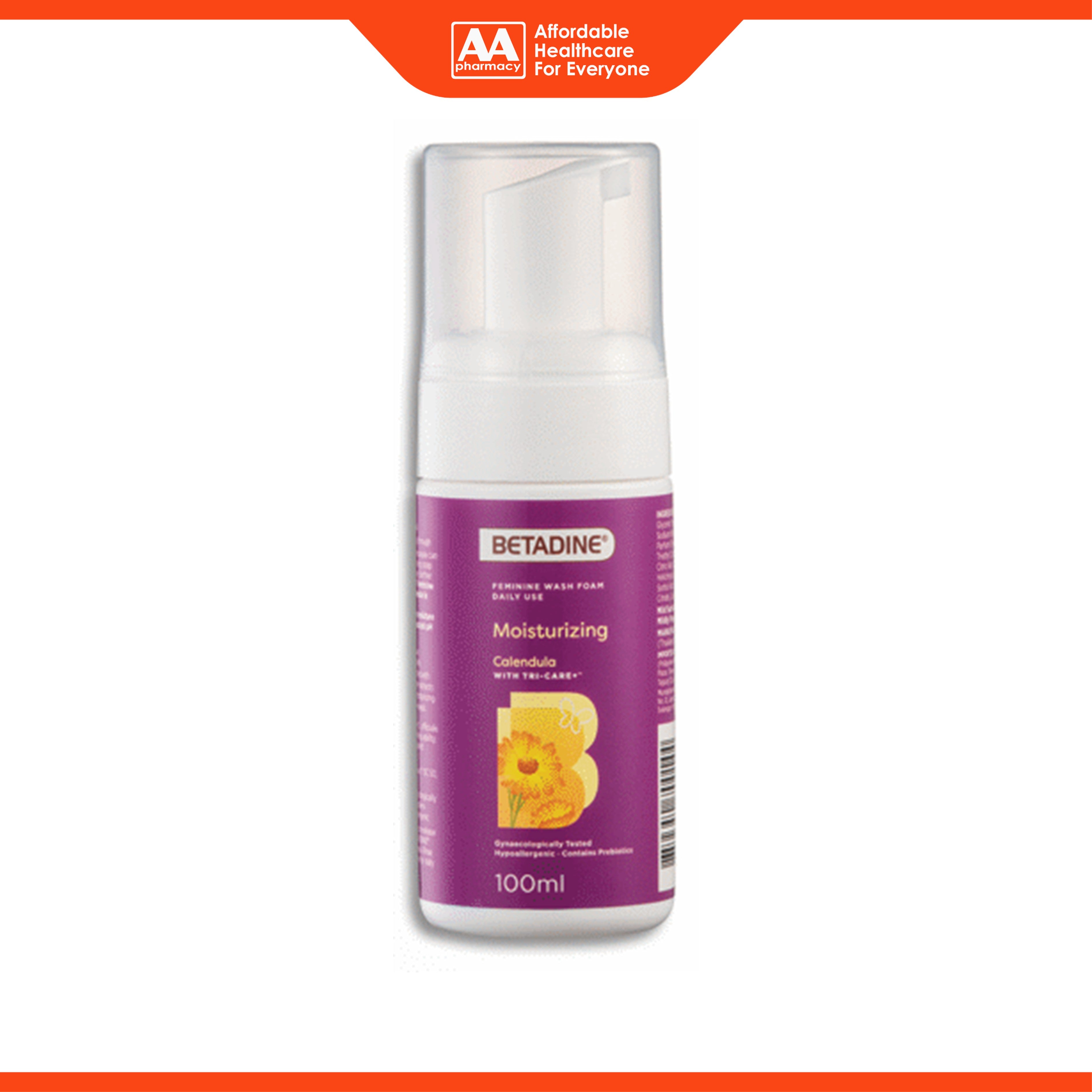 Betadine Feminine Wash Foam Daily Use (Moisturising Calendula) 100mL