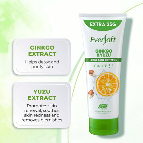 EverSoft Ginkgo and Yuzu (Acne and Oil Control) Cleansing Foam 195g