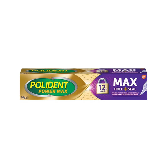 Polident Power Max (Max Hold + Seal) Denture Adhesive Cream 70g (Flavour Free)