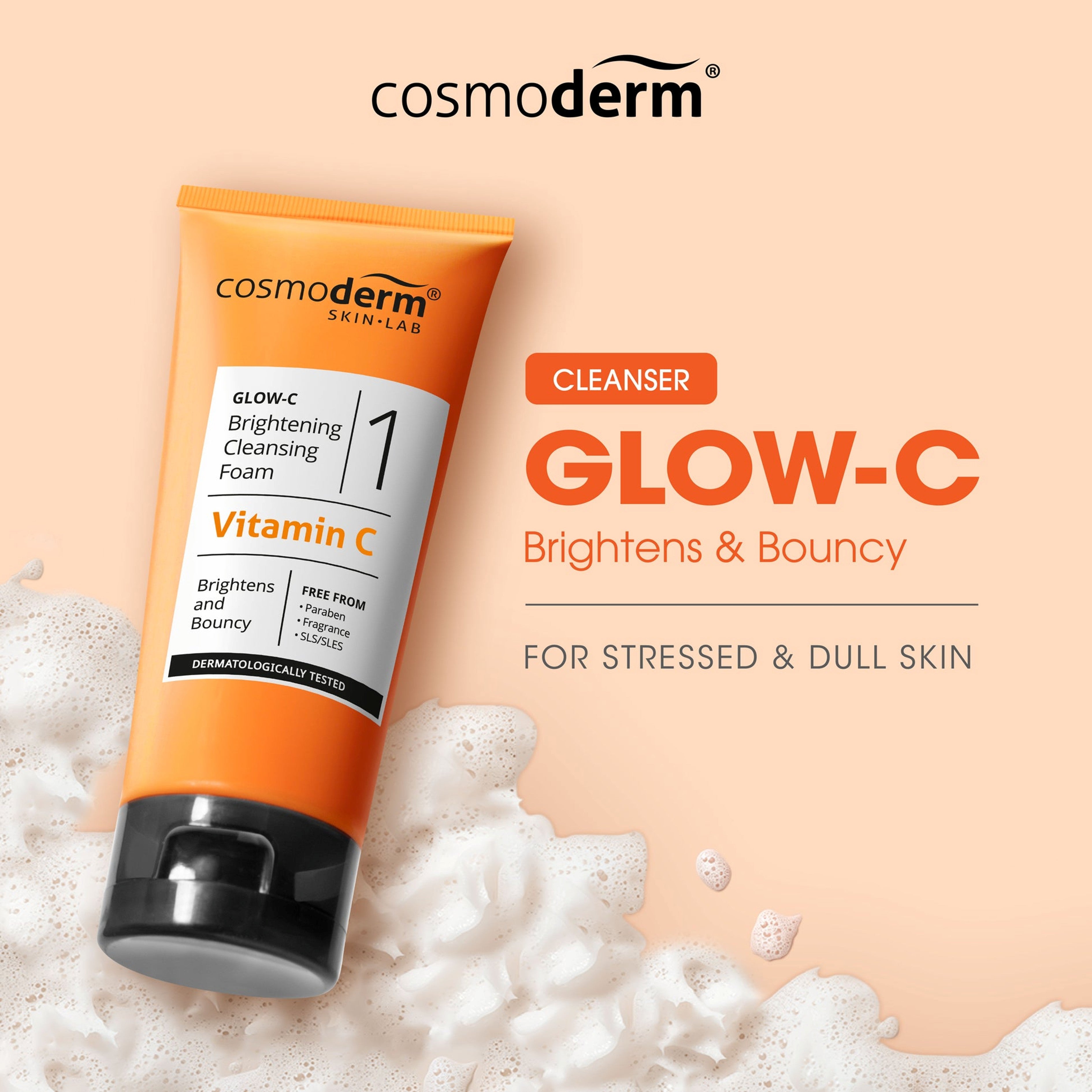 Cosmoderm Glow-C Brightening Cleansing Foam (100ml)
