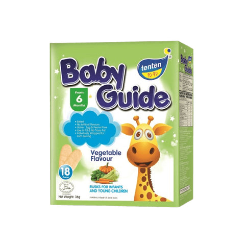 Tenten Baby Guide Rice Rusks (Vegetable) 36g 9x2's - For 6 Months+