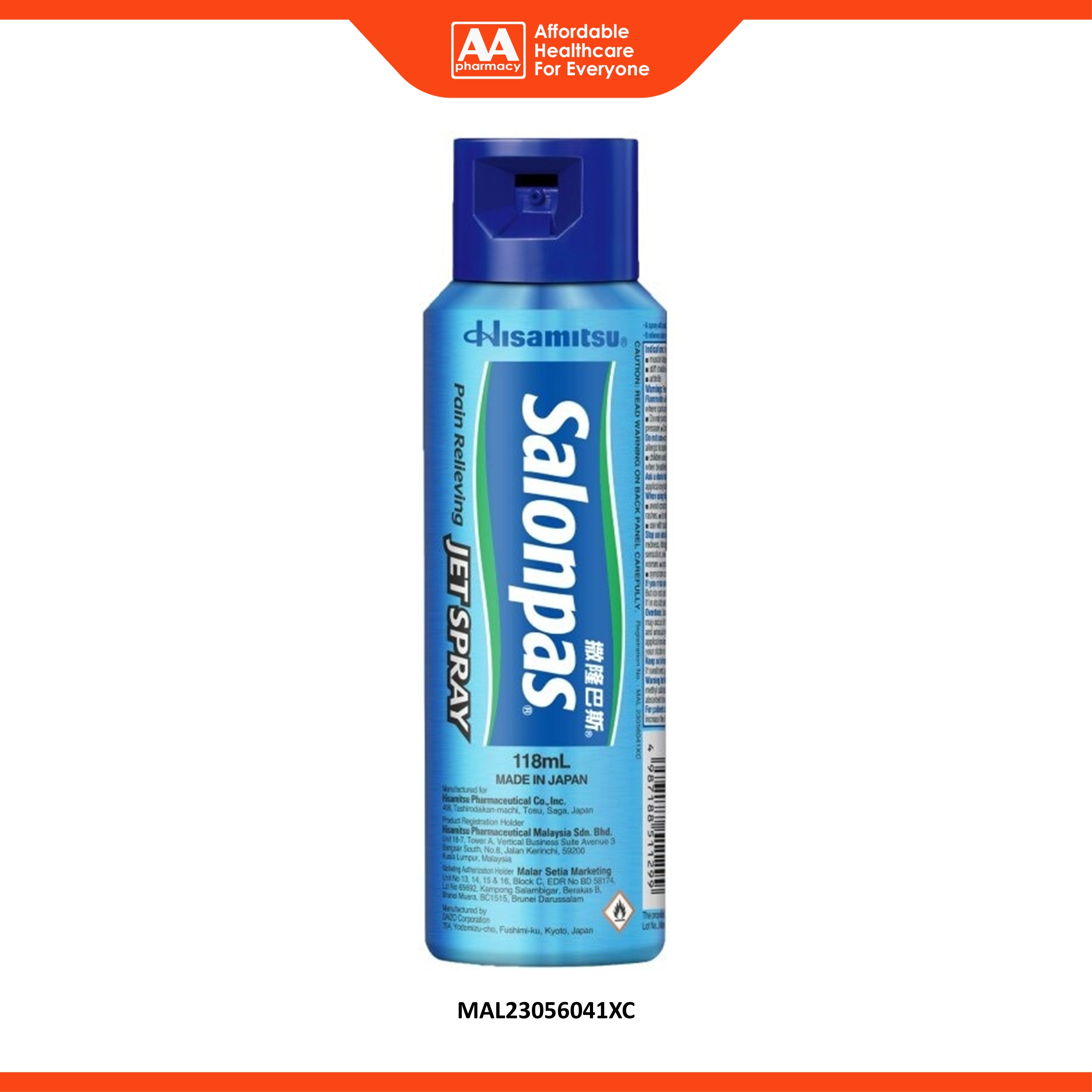 Salonpas Pain Relieving Jet Spray 118mL