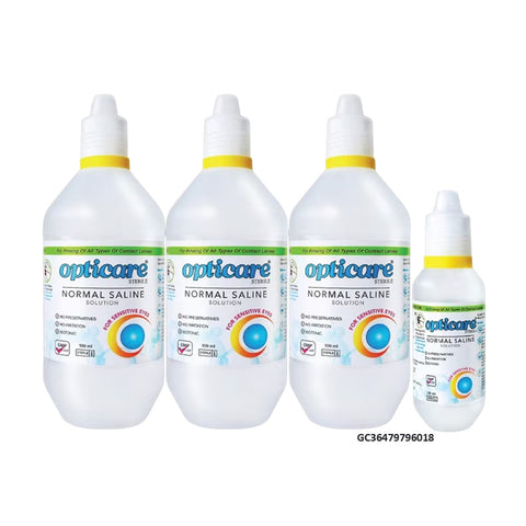 Opticare Sterile Normal Saline Solution 500mLx3's + 120mL