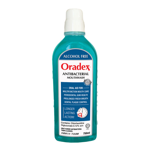 Oradex Antibacterial Mouthwash (Alcohol Free) 750mL