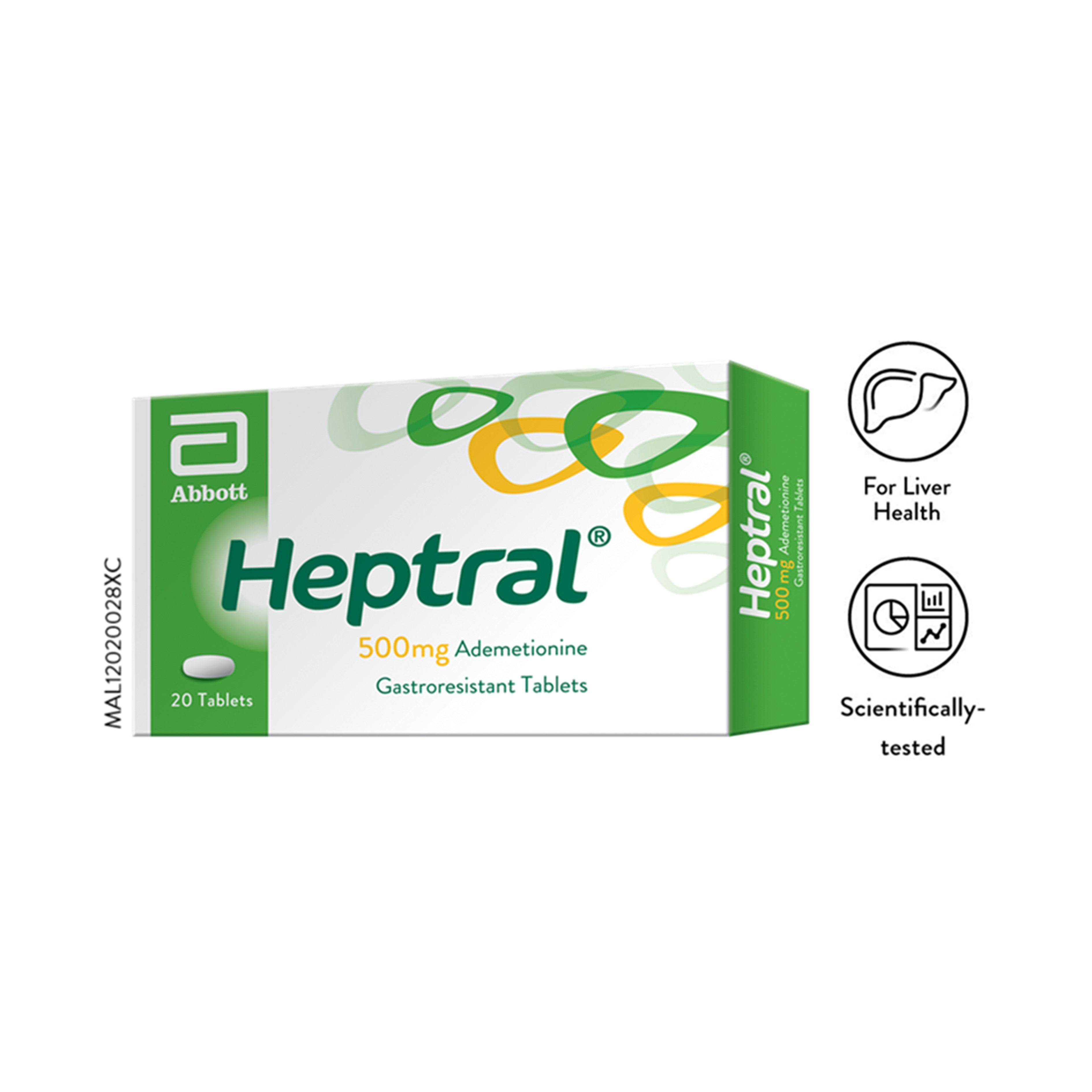 Heptral® (Ademetionine 500mg) Gastroresistant Tablet 20's (Liver Health)