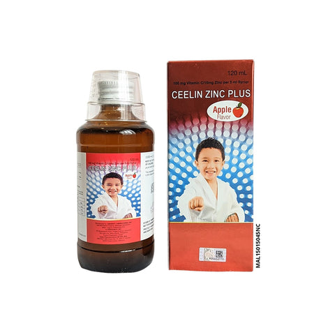 Ceelin (Vitamin C) Zinc Plus Syrup 120mL (Apple Flavour)