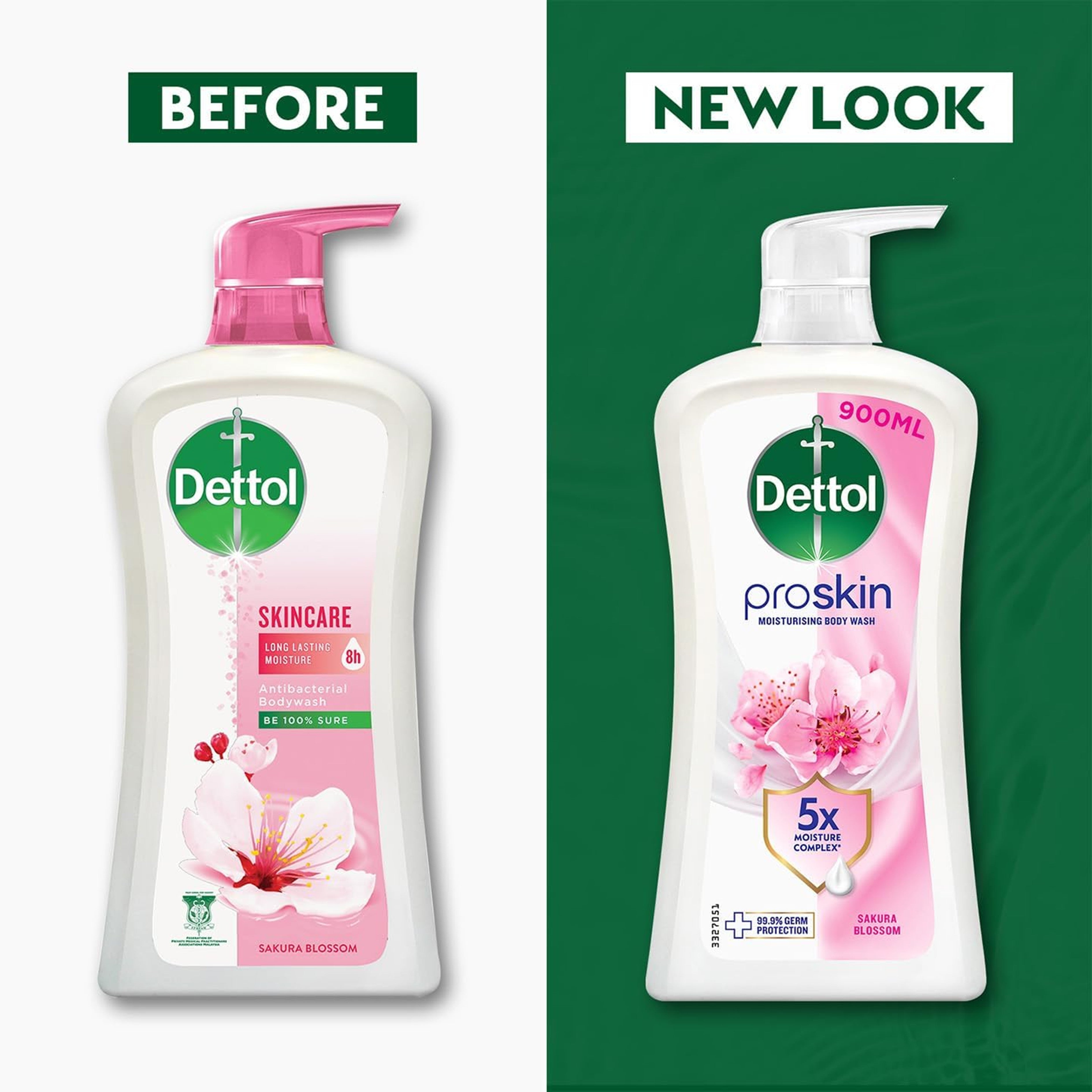 Dettol ProSkin Moisturising Body Wash (Sakura Blossom) 900g