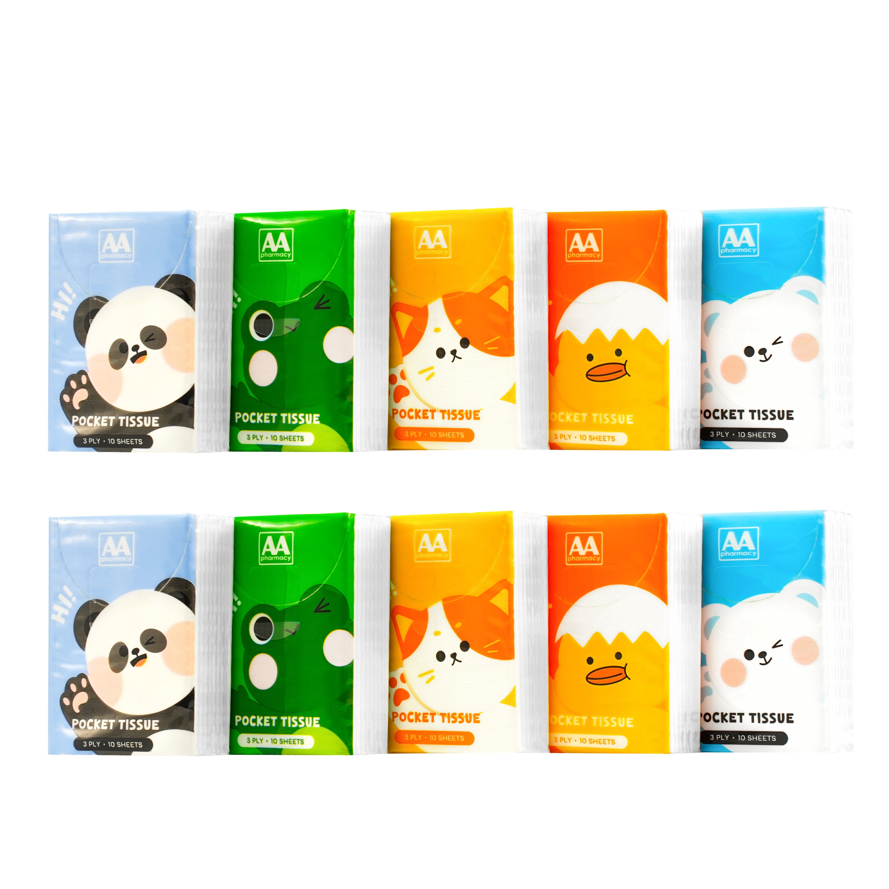 AA Pocket Tissue 3ply x 10 sheets 10's