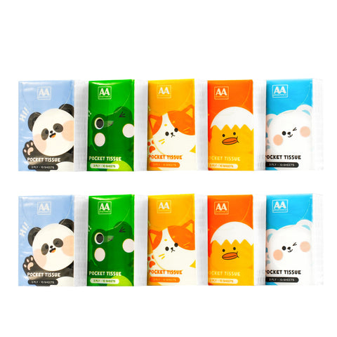 AA Pocket Tissue 3ply x 10 sheets 10's