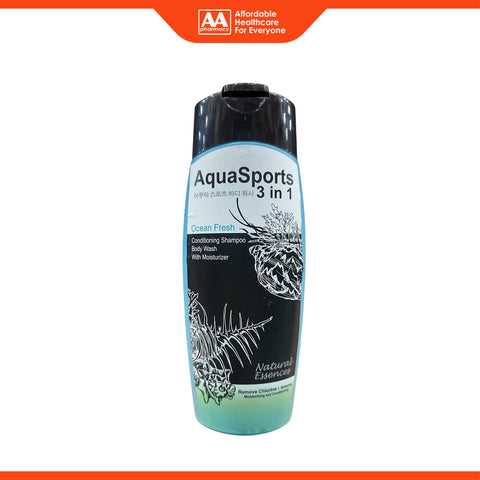 Aqua Sports 3 in 1 Anti-Chlorine Hair and Body Shampoo (Ocean Fresh) 220mL