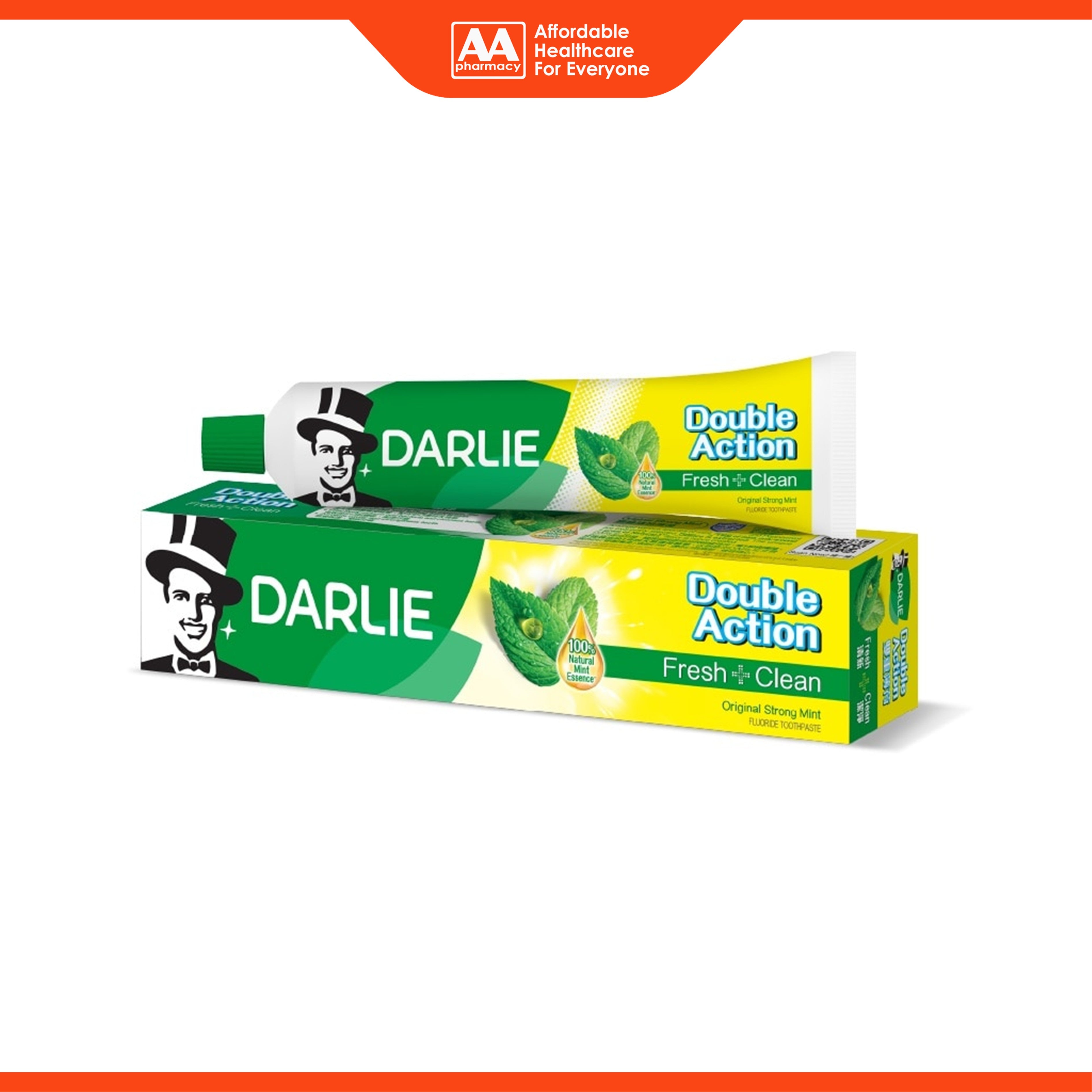 Darlie Double Action Fresh + Clean Fluoride Toothpaste 100g (Original Strong Mint)