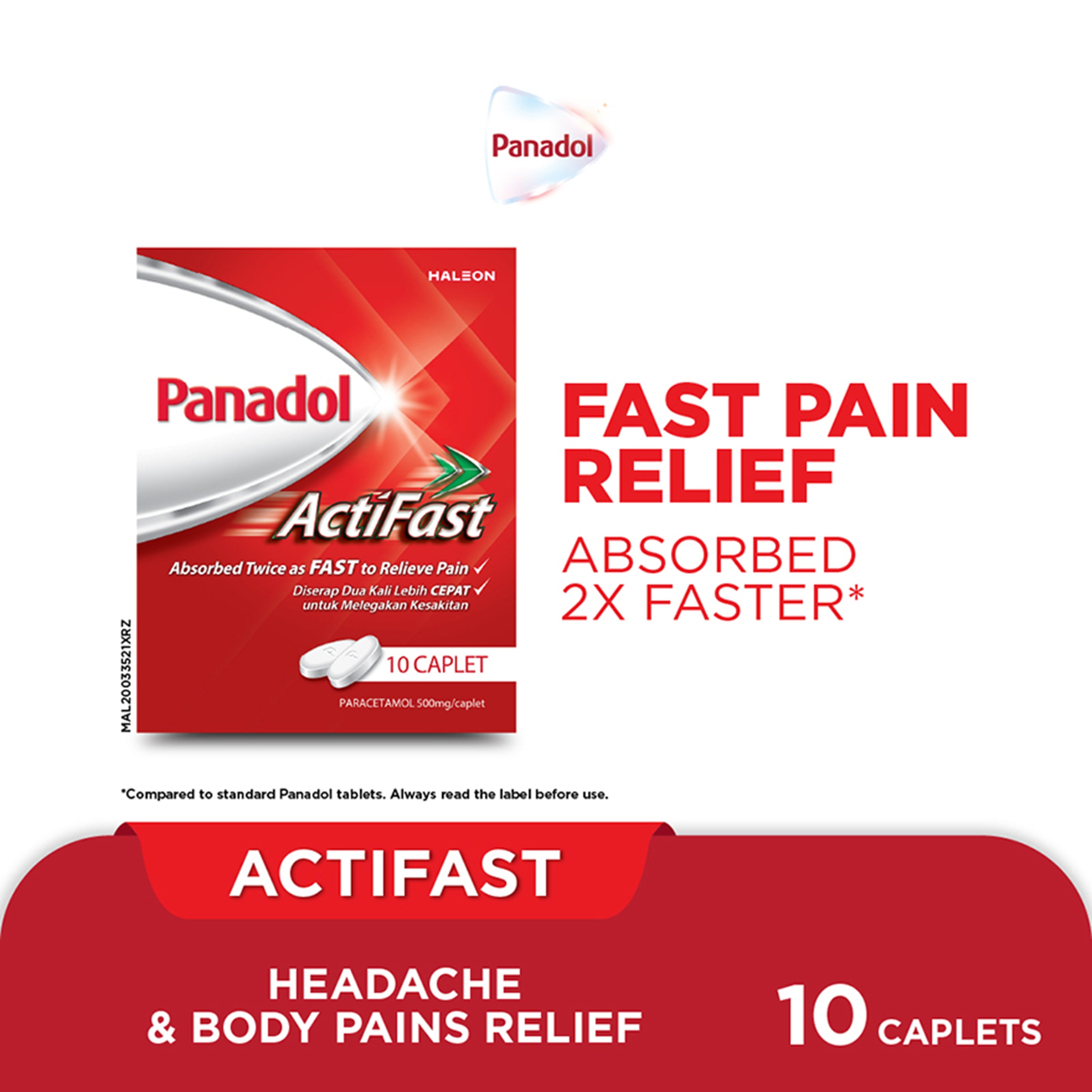Panadol ActiFast 500mg Caplet 10's