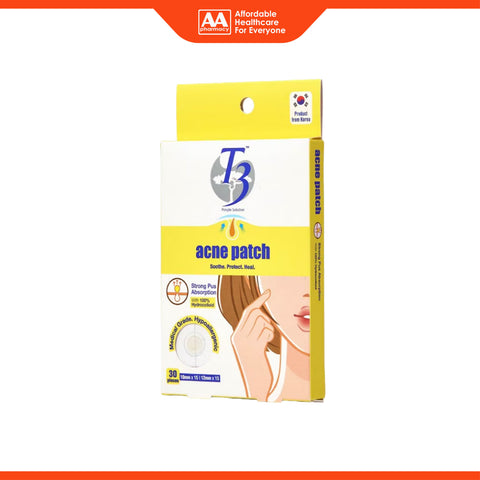 T3 Acne Patch 30's (Strong Pus Absorption with 100% Hydrocolloid)